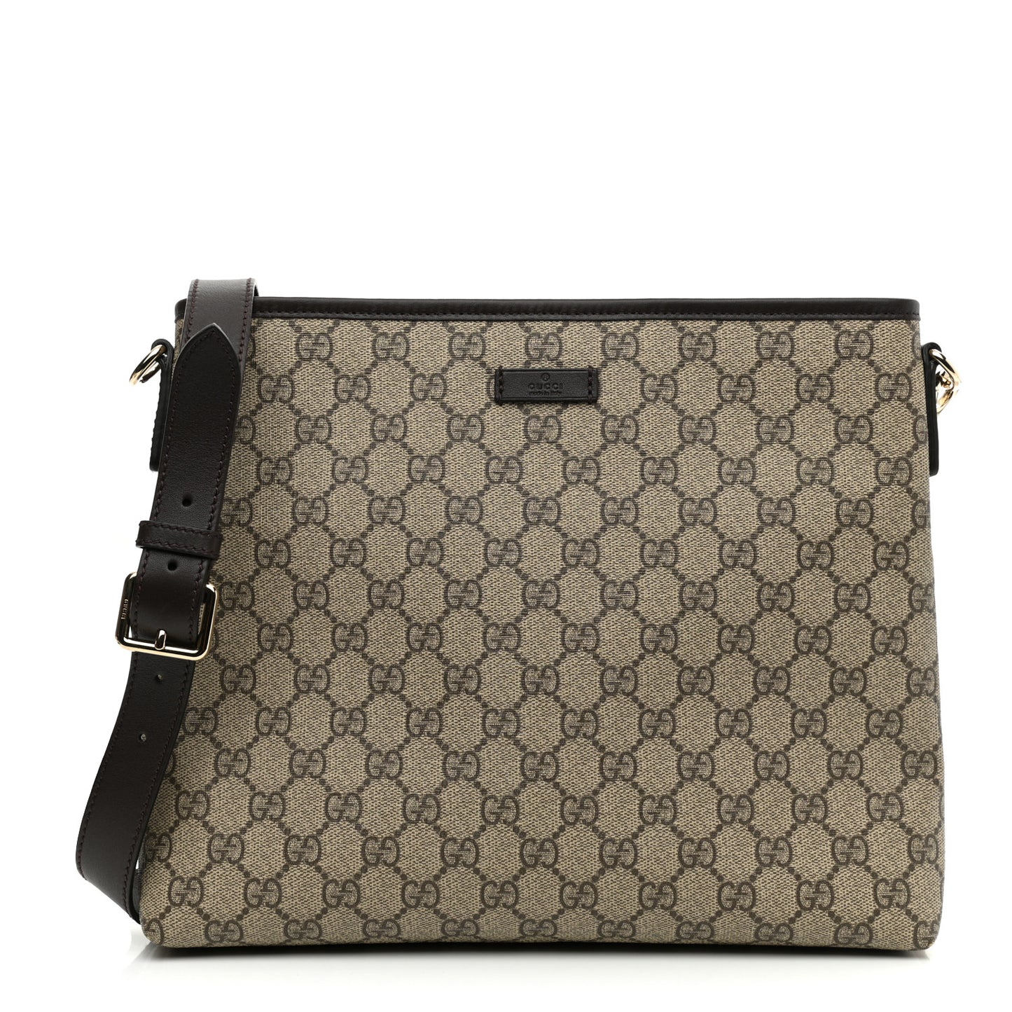 GG Plus Monogram Medium Flat Messenger Bag Dark Brown