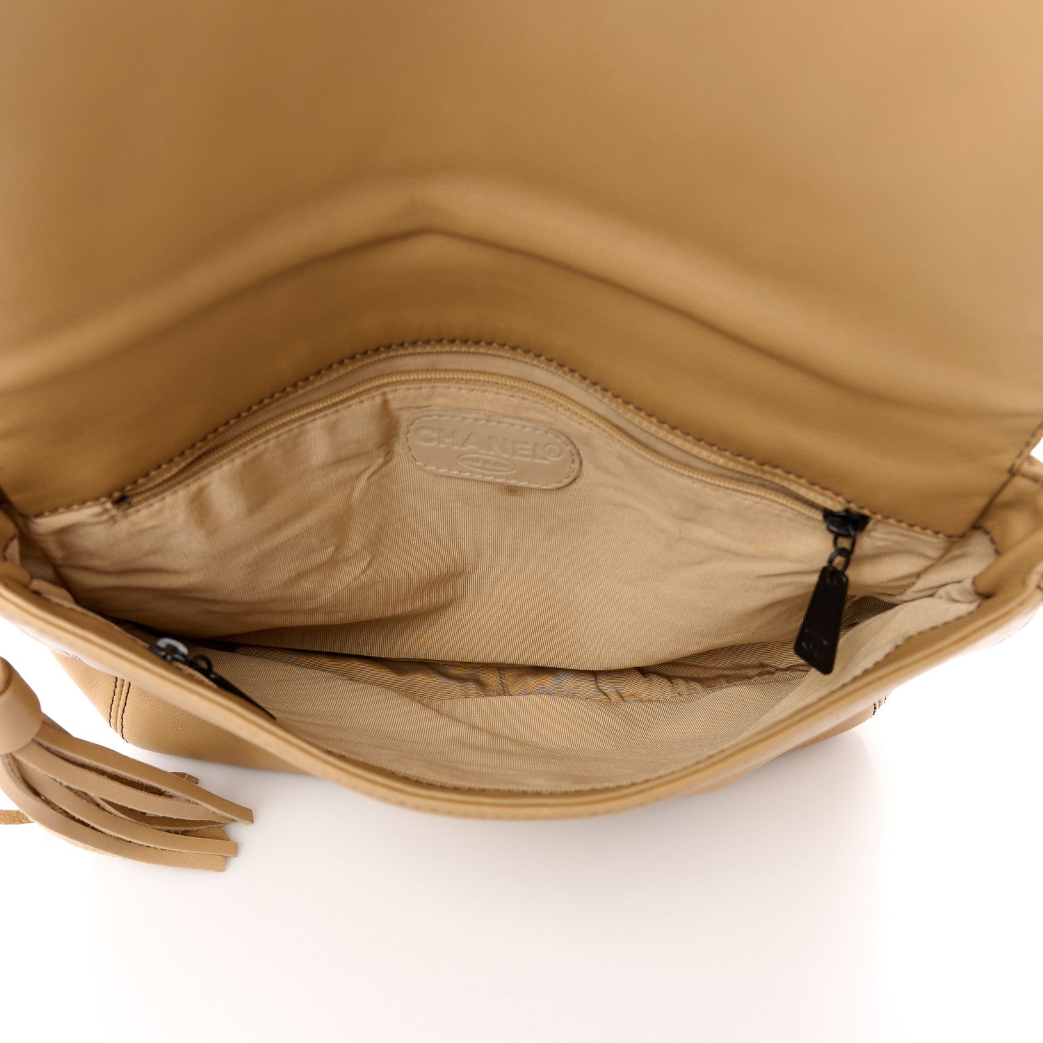 Chanel Lambskin CC Tassel Shoulder Bag Beige 5 of 12