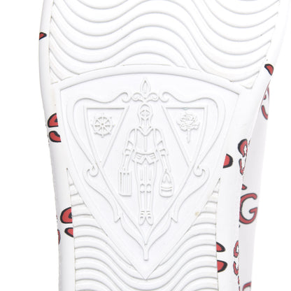 Gucci Calfskin GucciGhost Print Womens Ace Sneakers 39 White Hibiscus Red 7 of 10