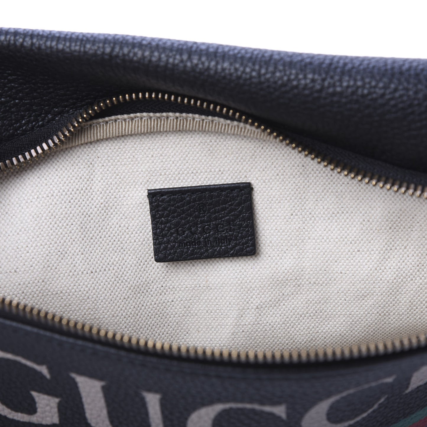 Grained Calfskin Logo Belt Bag Black