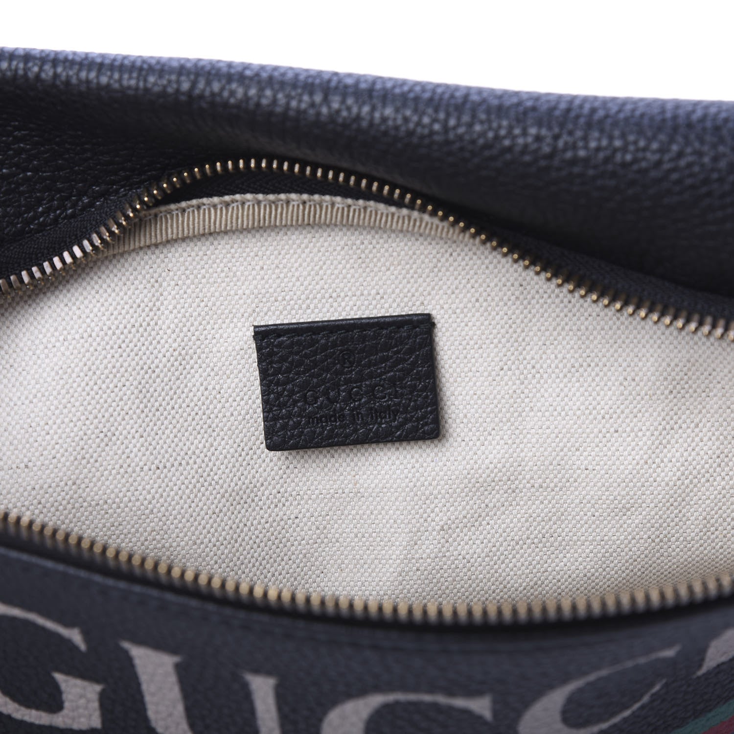 Gucci Grained Calfskin Logo Belt Bag Black 8 of 11