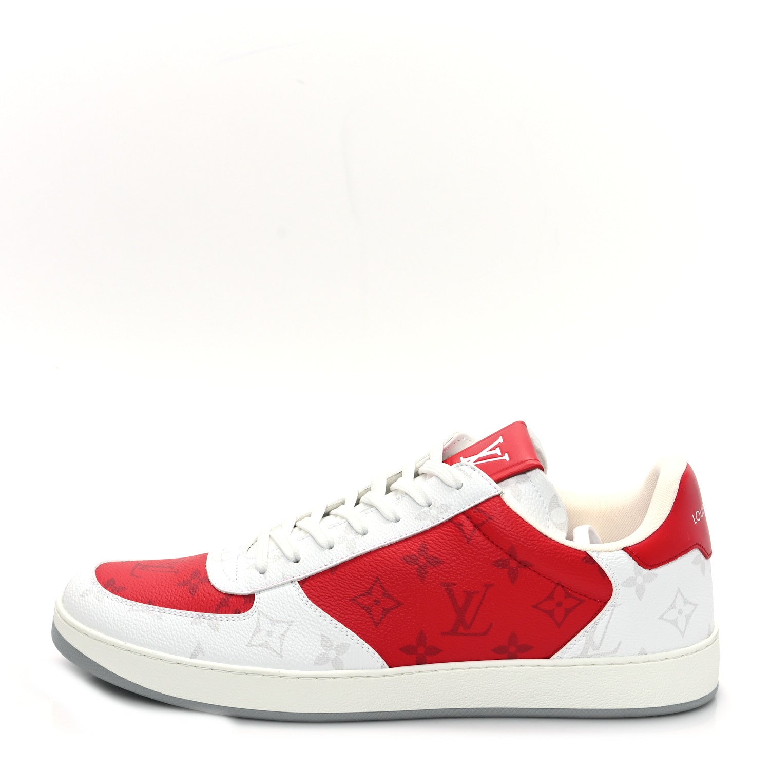 Louis Vuitton Monogram Calfskin Mens Rivoli Sneakers 9.5 Red 1 of 9
