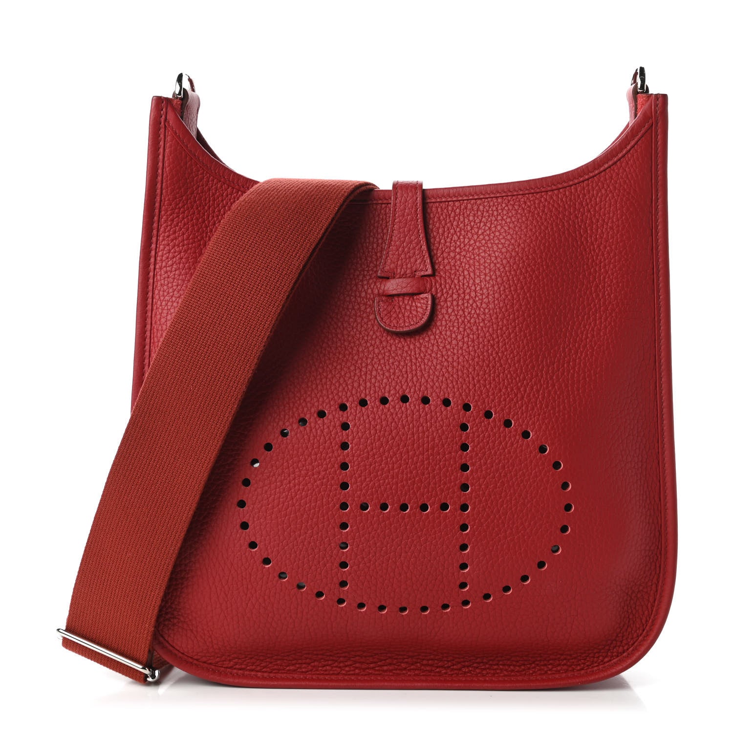 Hermes Taurillon Clemence Evelyne III PM Rouge Garance 1 of 9