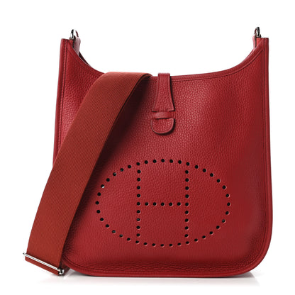 Hermes Taurillon Clemence Evelyne III PM Rouge Garance 1 of 9