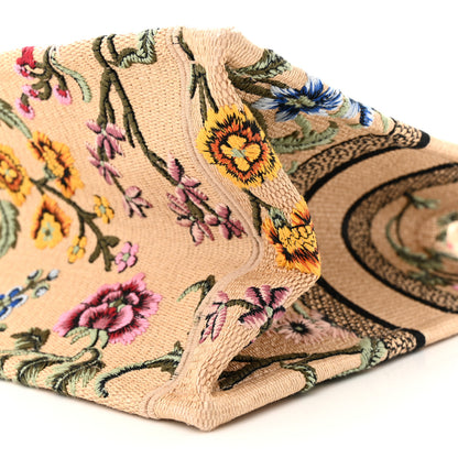 Christian Dior Raffia Embroidered Petites Fleurs Medium Book Tote Natural 10 of 10