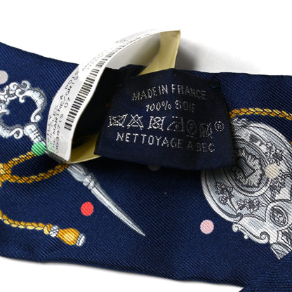 Hermes Silk Les Cles A Pois Twilly Marine Gris Argent 3 of 4