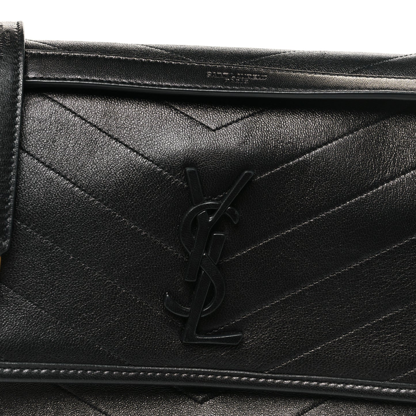 Lambskin Matelasse Monogram Medium Niki Chain Satchel Black