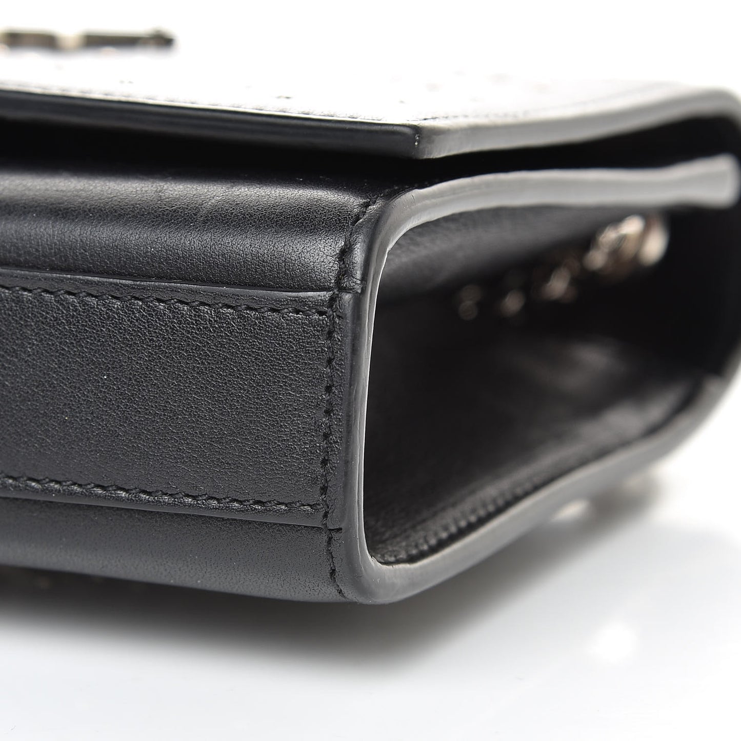 Calfskin Studded Small Monogram Kate Satchel Black