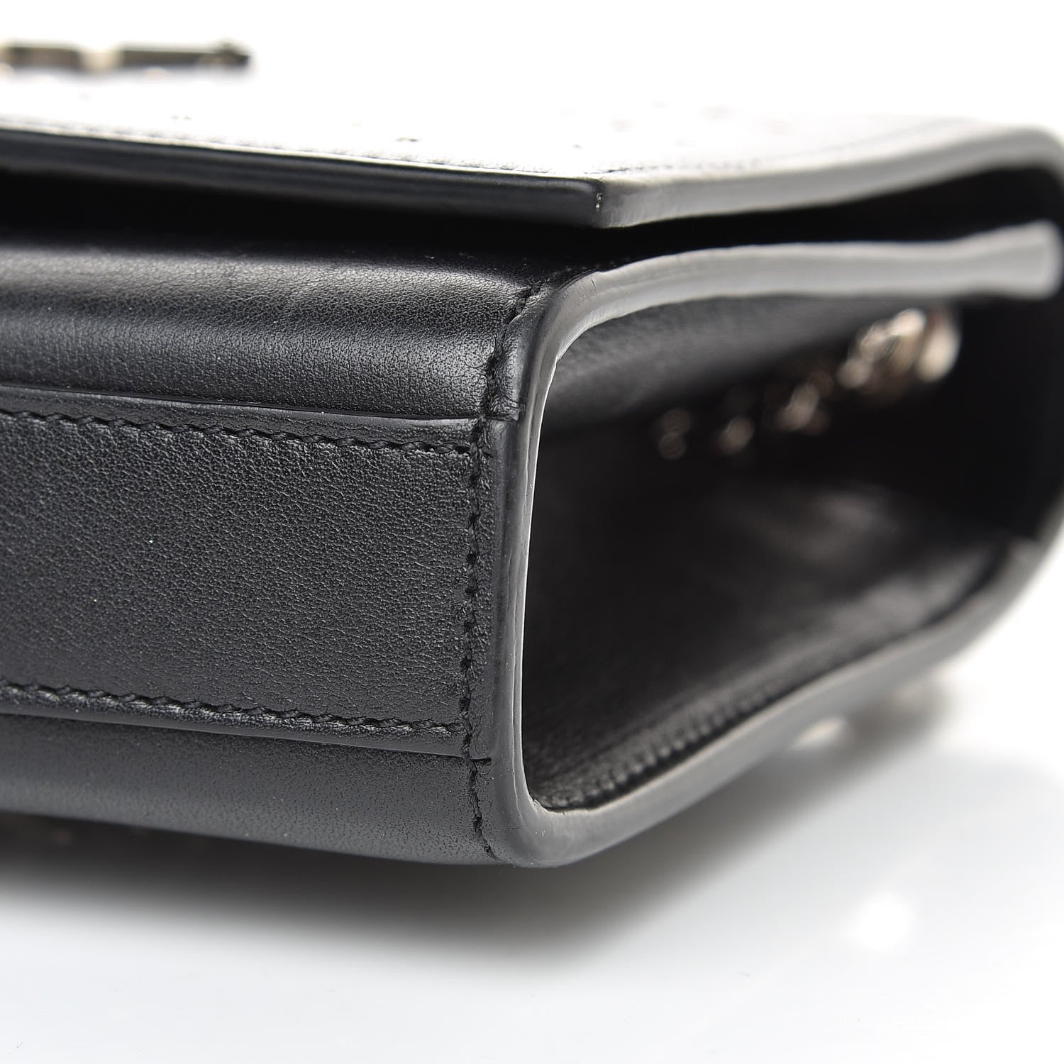 Saint Laurent Calfskin Studded Small Monogram Kate Satchel Black 10 of 14