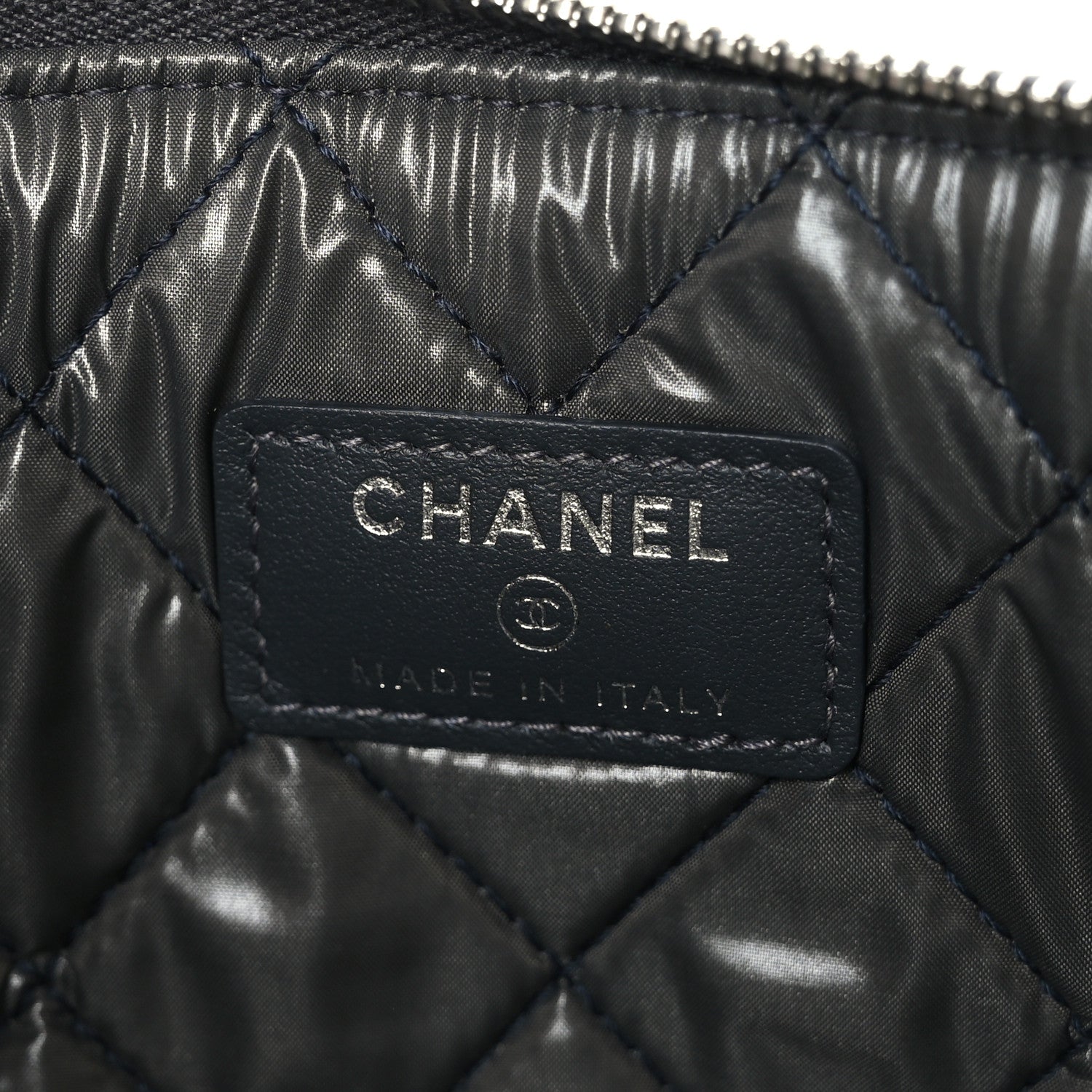 Chanel Canvas Sequins Medium Deauville Cosmetic Pouch Grey 6 of 7