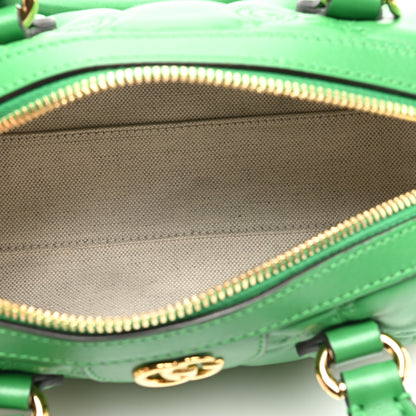 Gucci Calfskin GG Matelasse Mini Bowler Bag Spring Green Natural 5 of 9