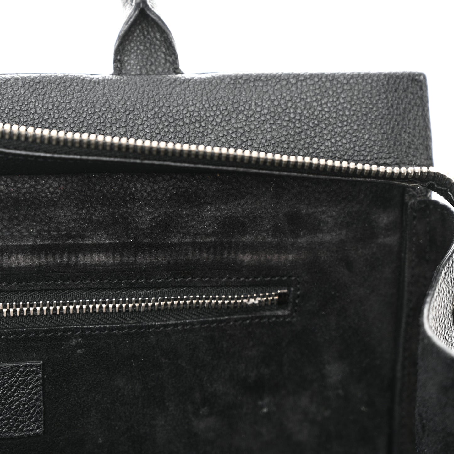 Grained Calfskin Small Cabas Rive Gauche Black
