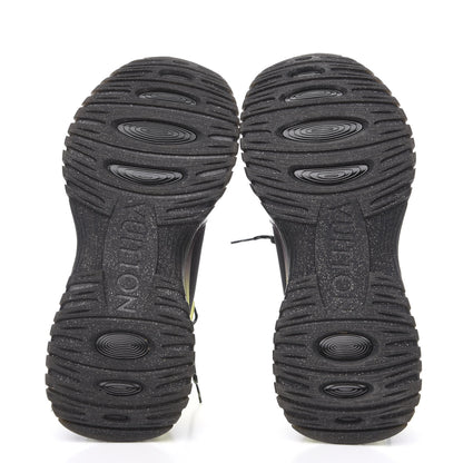 Louis Vuitton Calfskin Mens Run Away Pulse Sneakers 7 Black Yellow 5 of 11