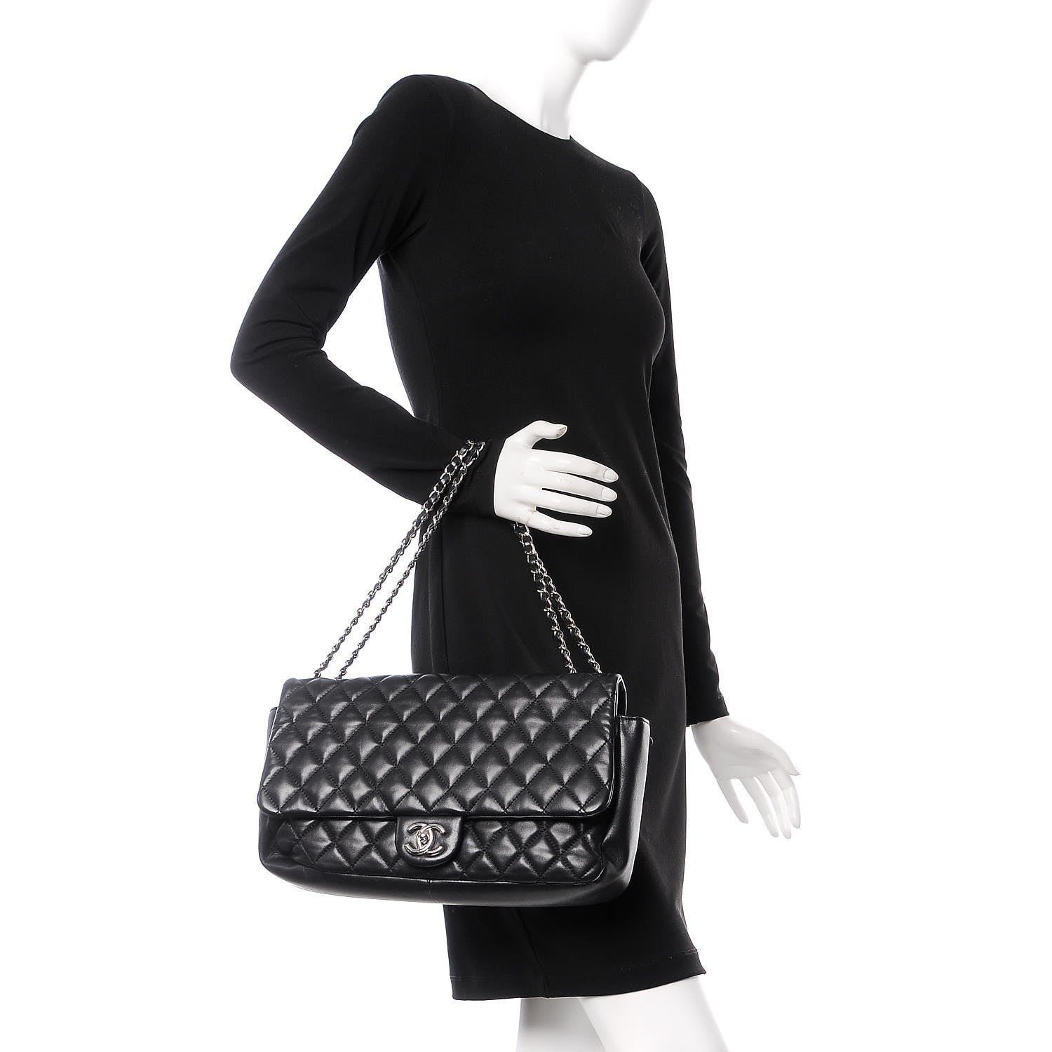 Chanel Lambskin Jumbo Coco Rain Flap Black 2 of 14