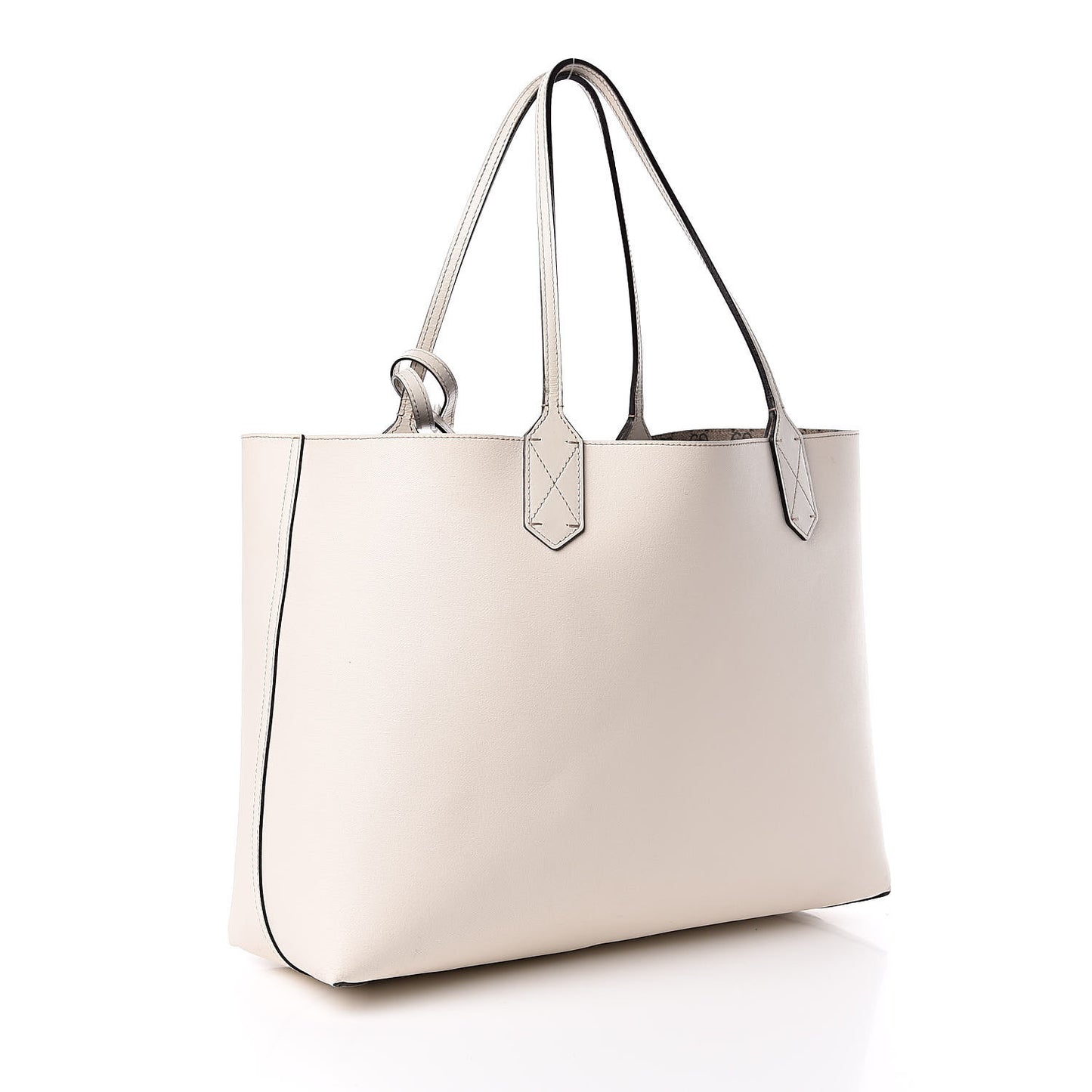 GG Supreme Monogram Medium Reversible Tote Beige White