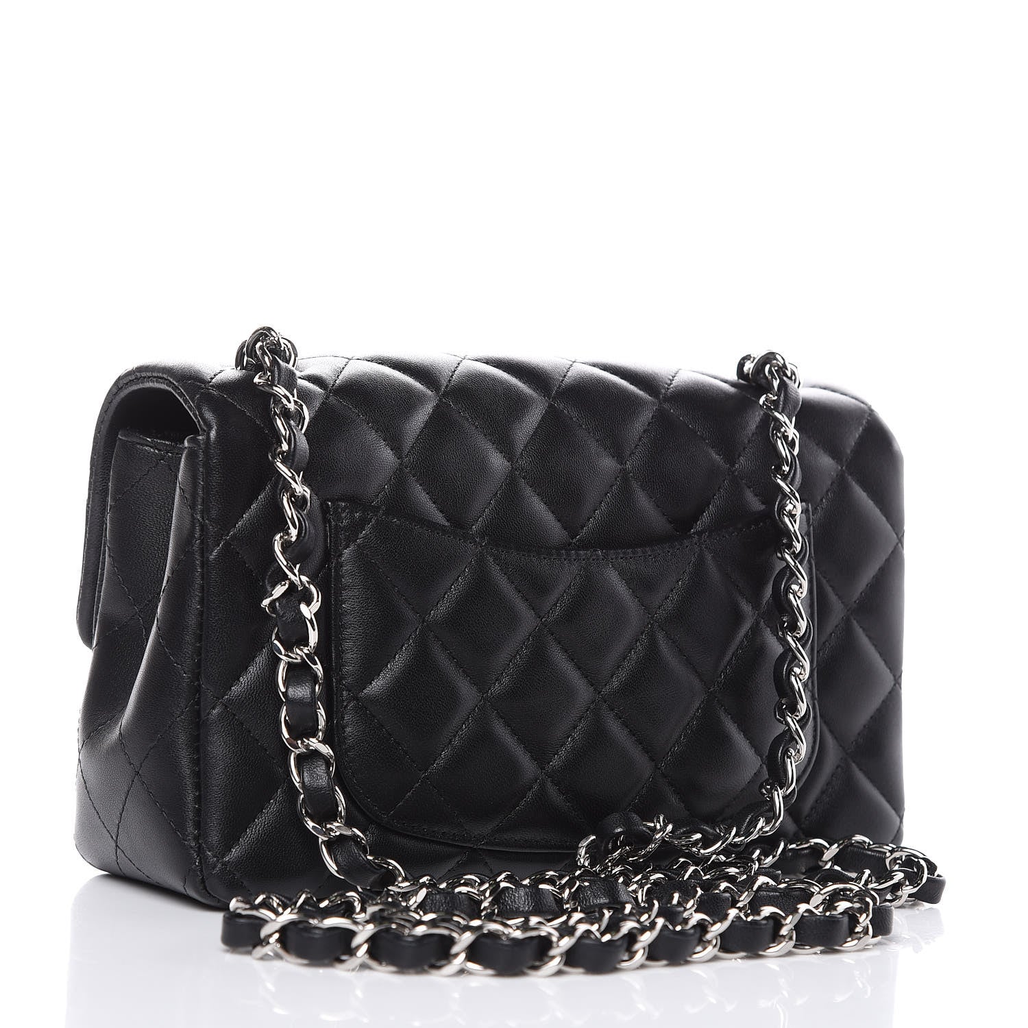 Chanel Lambskin Quilted Mini Rectangular Flap Black 3 of 12