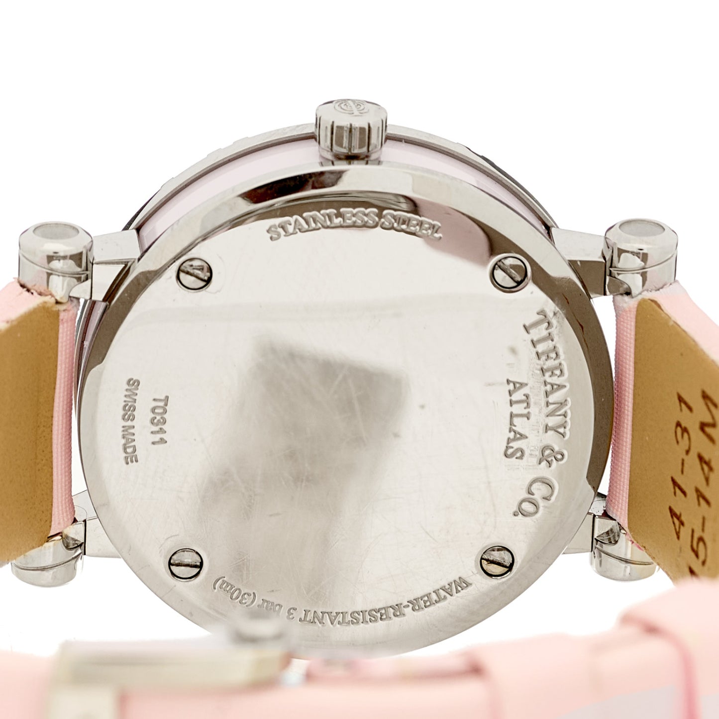 Stainless Steel Satin 30mm Atlas Belt Quartz Watch Pink