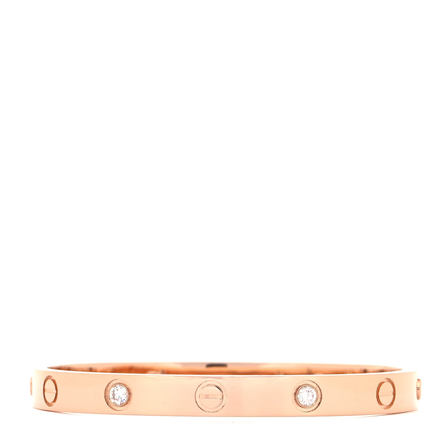 Cartier 18K Pink Gold 4 Diamond LOVE Bracelet 16 1 of 6