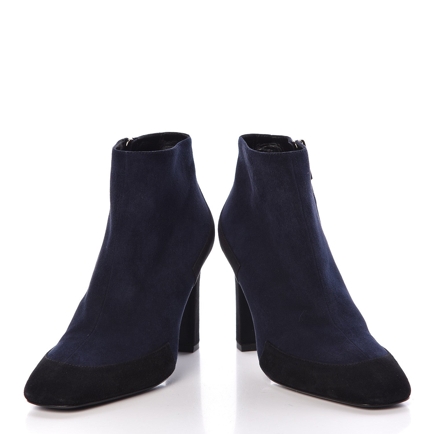 Hermes Suede Goatskin Neila Ankle Boots 37 Marine Black 6 of 13