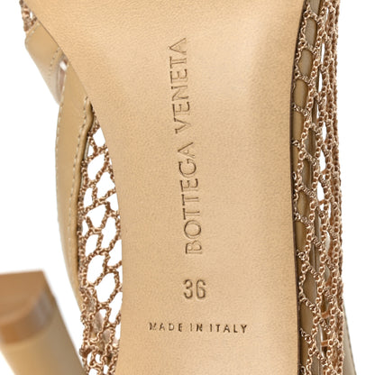 Bottega Veneta Mesh Nappa Chunky Chain Sandals 36 Beige Pony 6 of 6