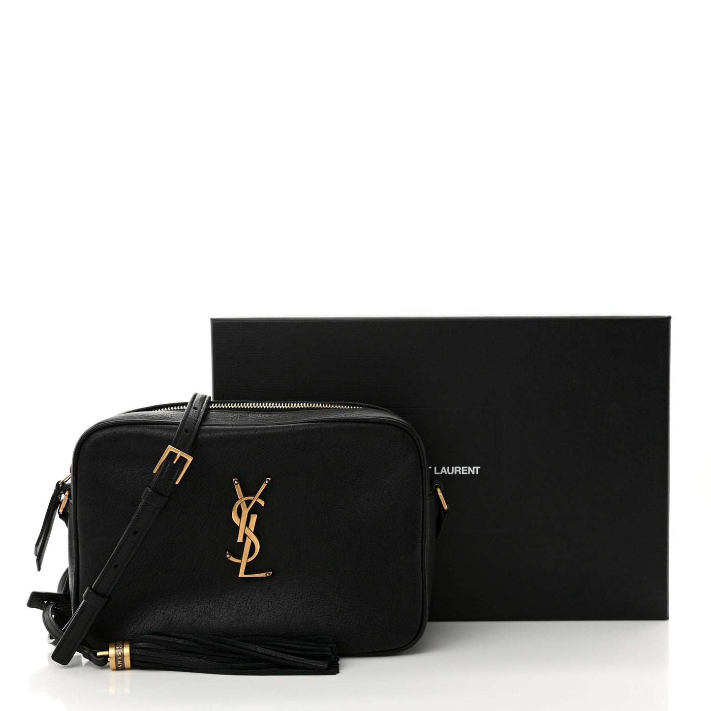 Grained Lambskin Monogram Lou Camera Bag Black