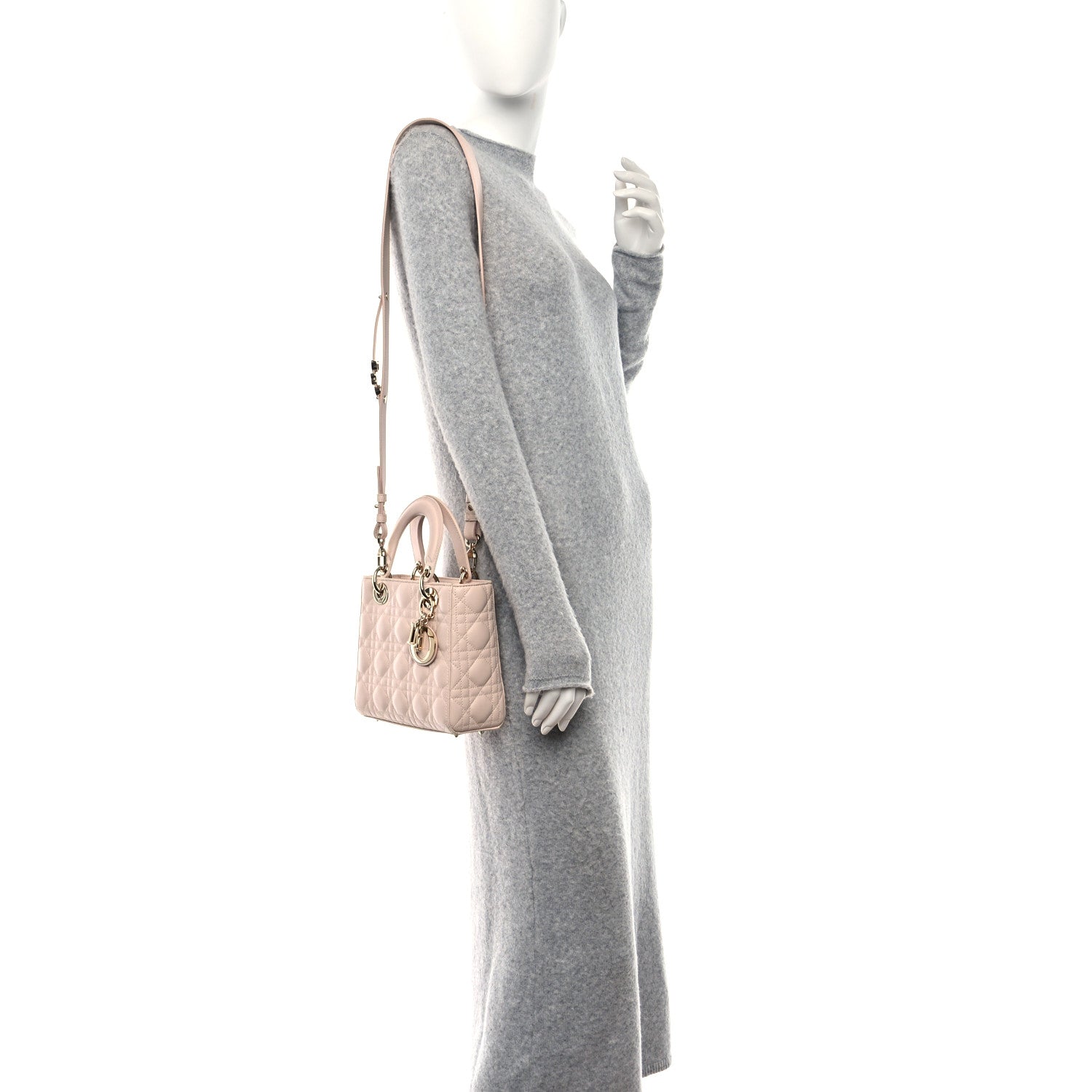 Christian Dior Lambskin Cannage Small My ABCDior Lady Dior Light Pink 2 of 9