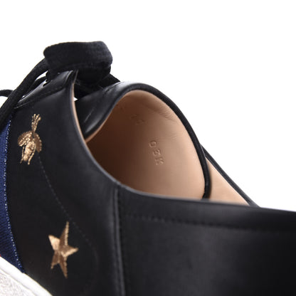 Gucci Calfskin Bee Star Embroidered Mens Sylvie Web Ace Sneakers 11 Black 10 of 11