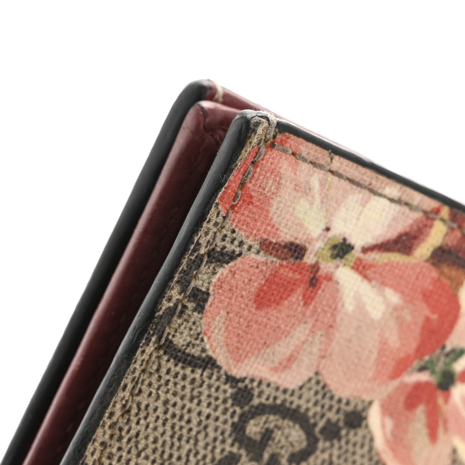 Gucci GG Supreme Monogram Blooms Card Case Beige Multicolor Dry Rose 8 of 11