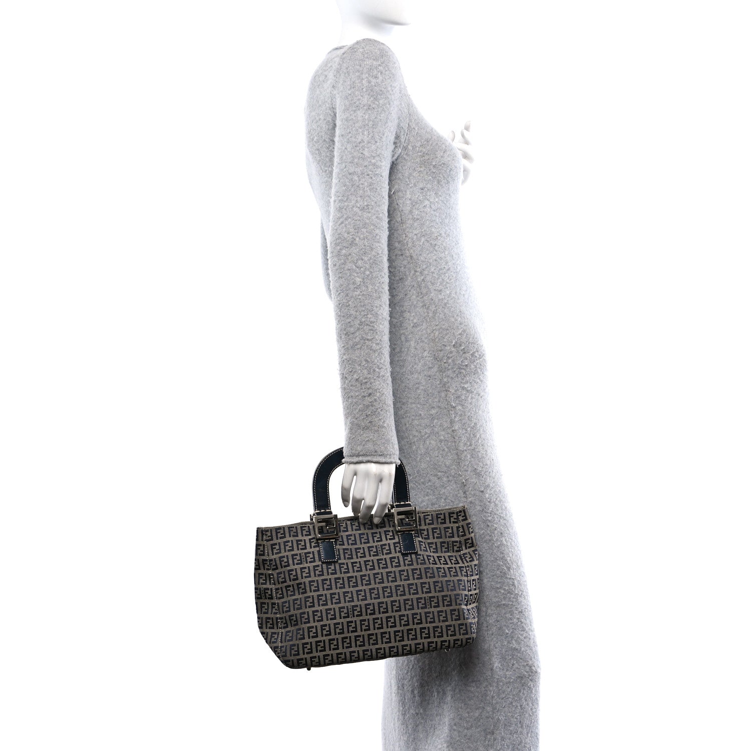 Fendi Zucchino Tote Navy Blue 2 of 10