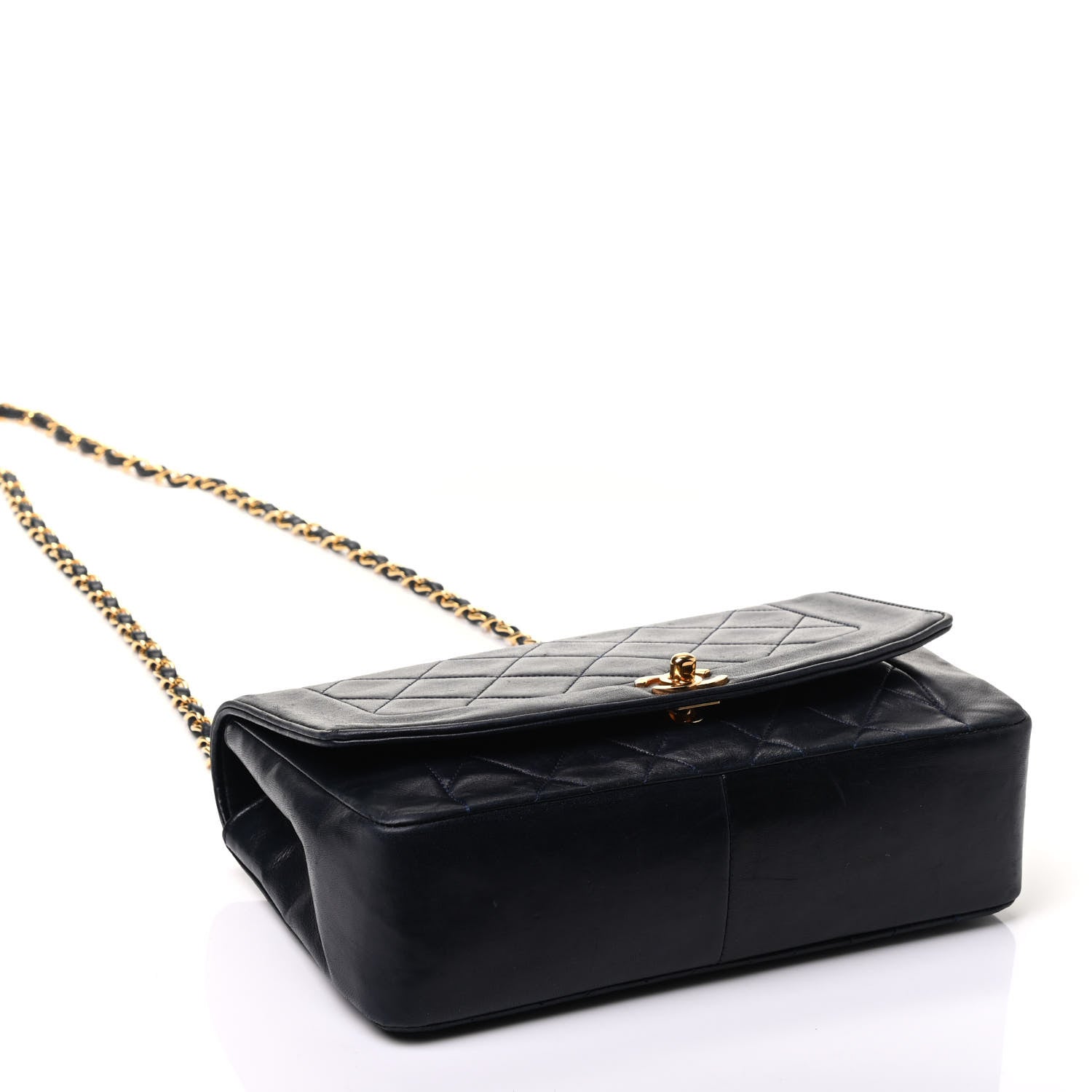 Chanel Lambskin Quilted Medium Single Flap Navy 3 of 13