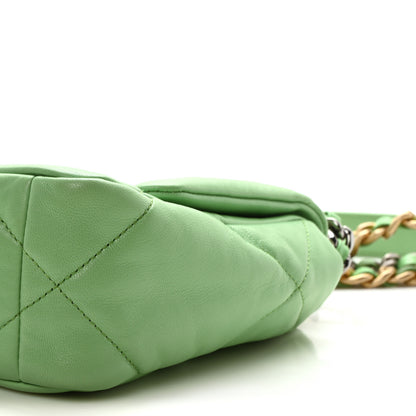 Chanel Goatskin Quilted Medium Chanel 19 Flap Green 10 of 10