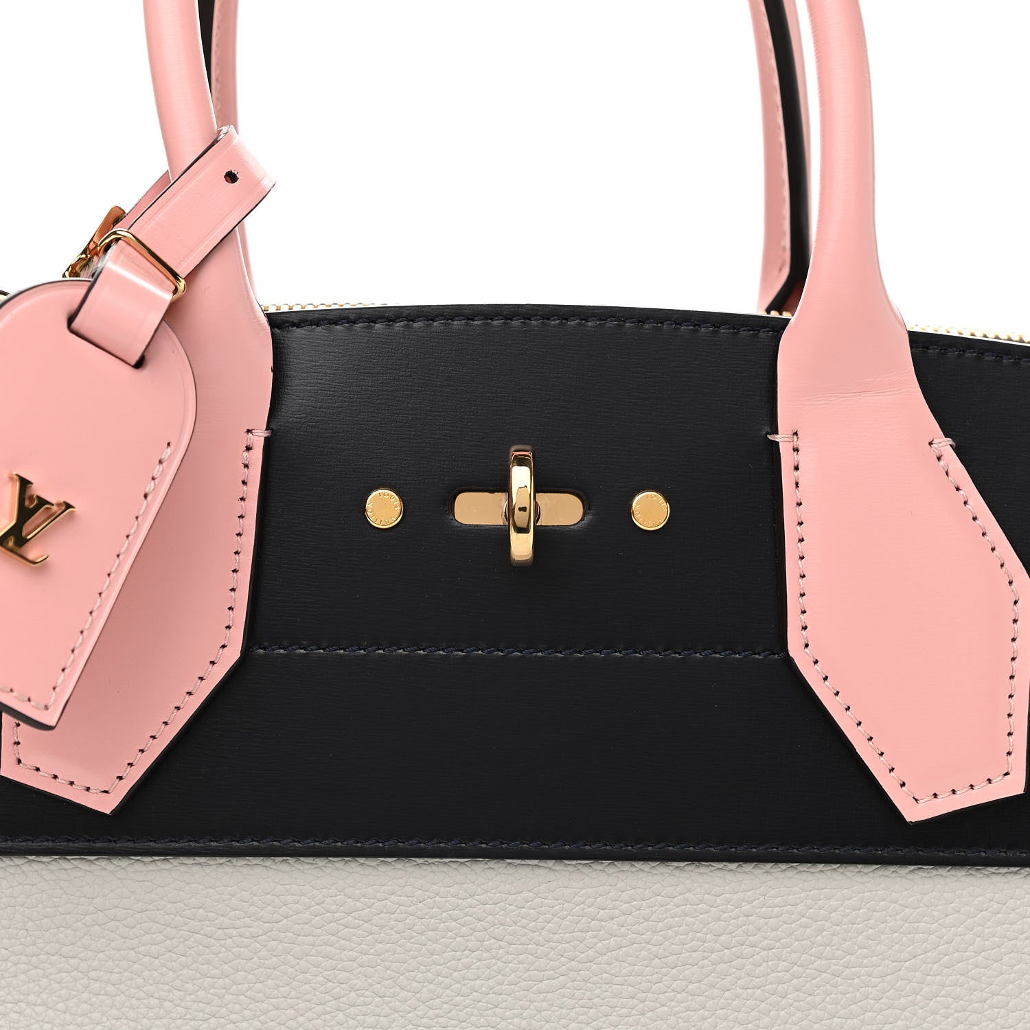 Louis Vuitton Calfskin City Steamer MM Gris Antartica Navy Rose Doux 7 of 9