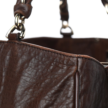 Fendi Crinkled Lambskin Mia Tote Cognac 11 of 14