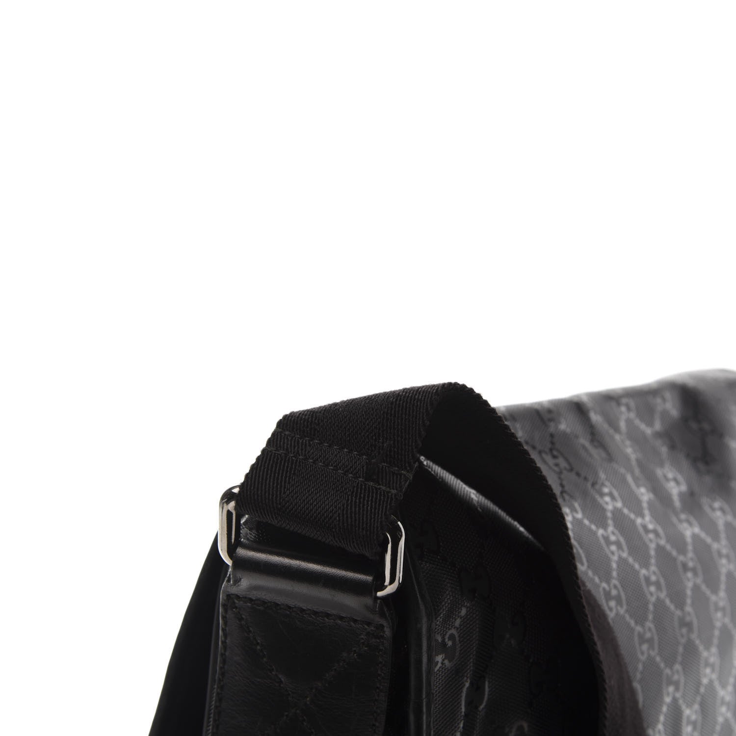 Gucci Imprime Monogram Medium Double Buckle Flap Messenger Bag Black 13 of 13