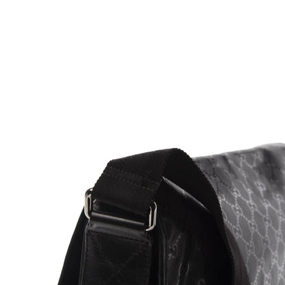 Gucci Imprime Monogram Medium Double Buckle Flap Messenger Bag Black 13 of 13