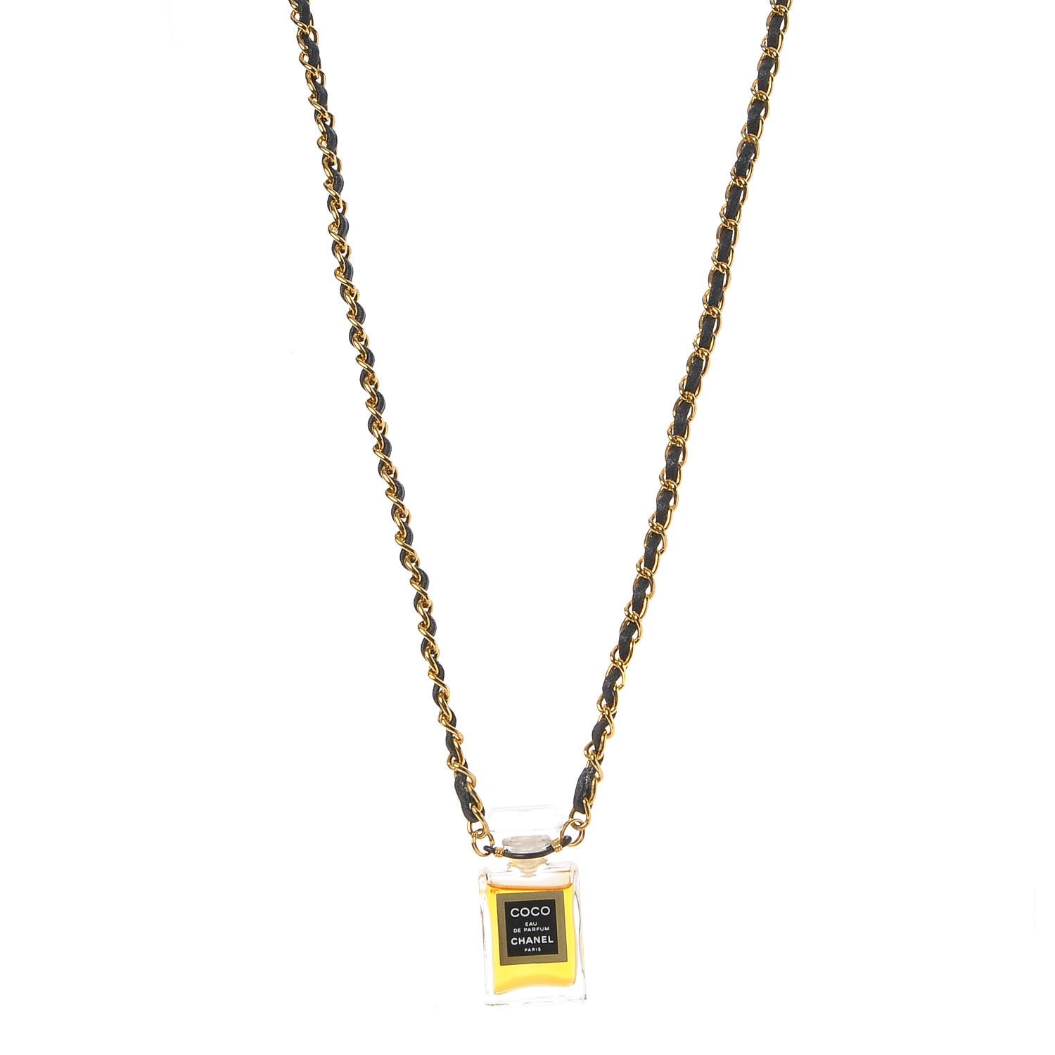 Chanel N°5 Perfume Bottle CC Necklace Gold 1 of 4