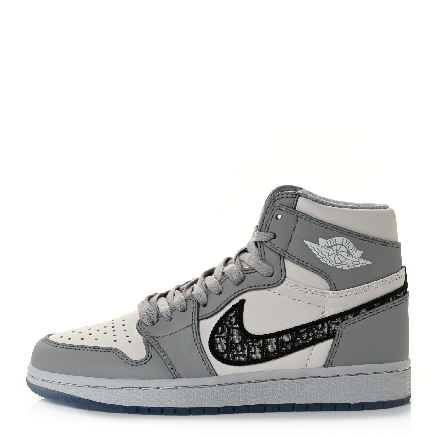 Christian Dior X NIKE AIR JORDAN Calfskin Mens Oblique High Sneakers 38.5 Beige White 1 of 12