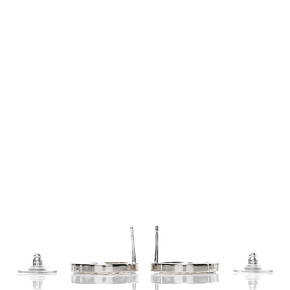 Chanel Crystal CC Round Earrings Silver 3 of 4