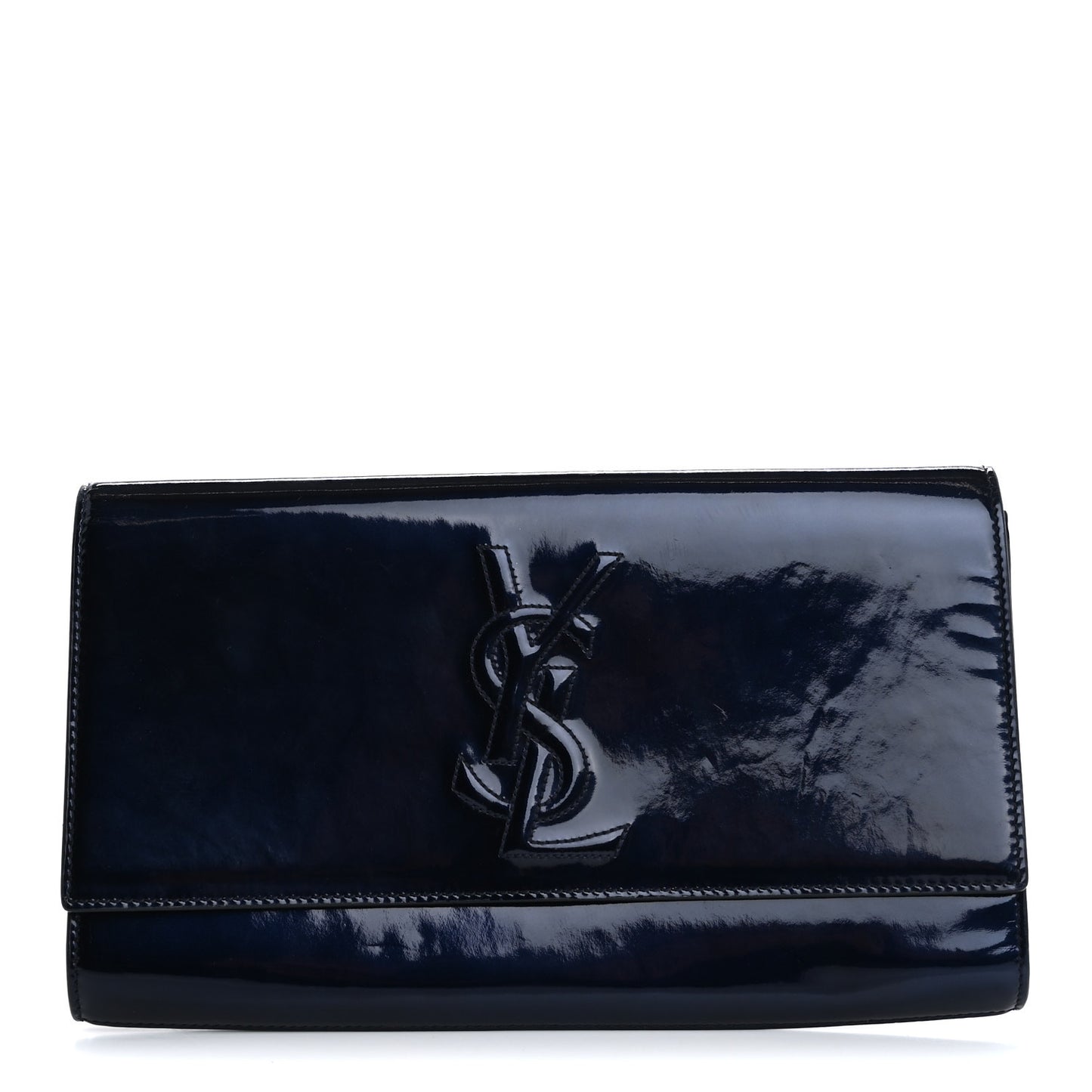 Patent Monogram Large Belle De Jour Clutch Navy Blue