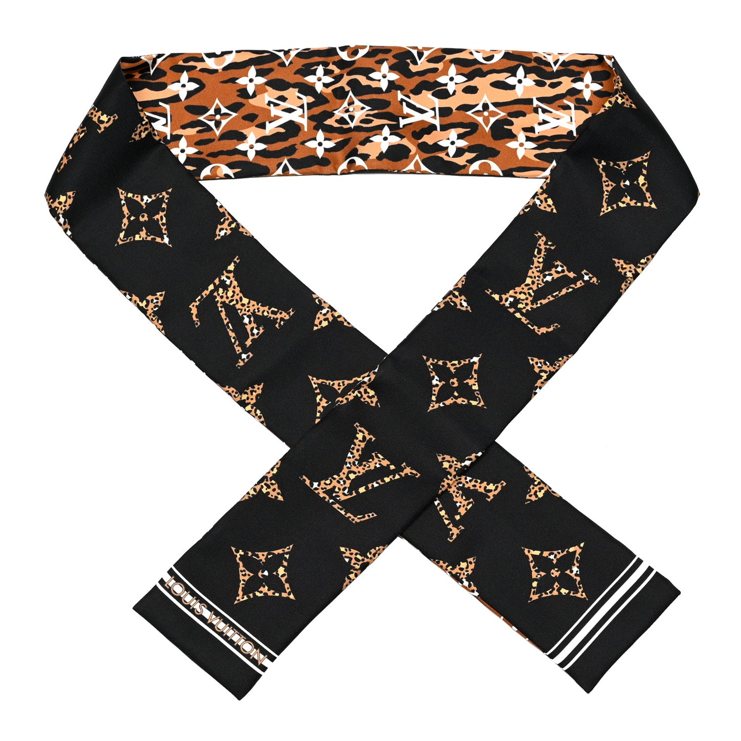 Silk Monogram Giant Jungle Bandeau Black