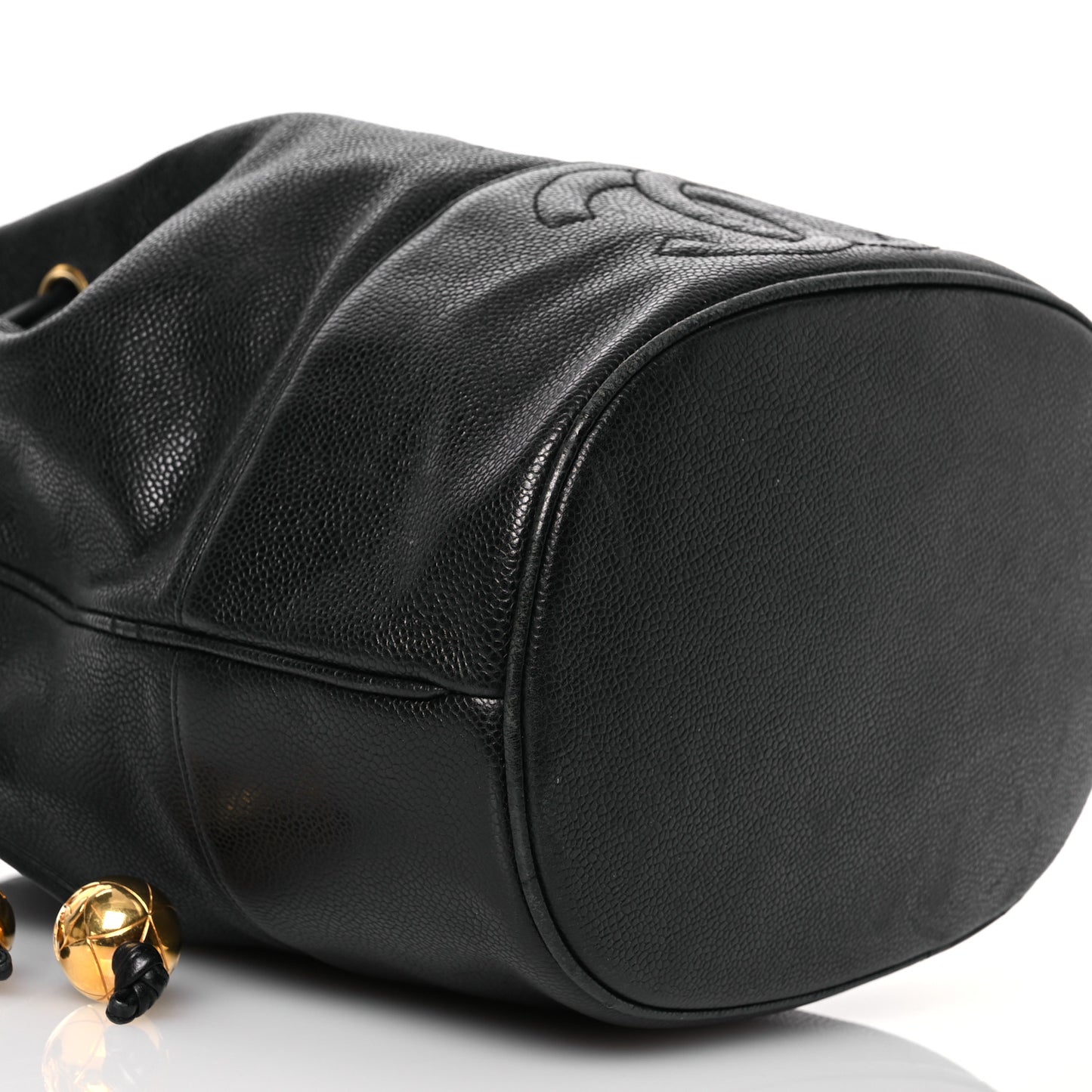 Caviar CC Drawstring Shoulder Bag Black