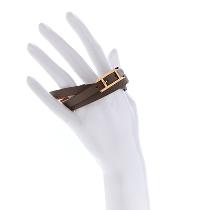 Hermes Swift Behapi Double Tour Reversible Bracelet T3 Etoupe 2 of 5
