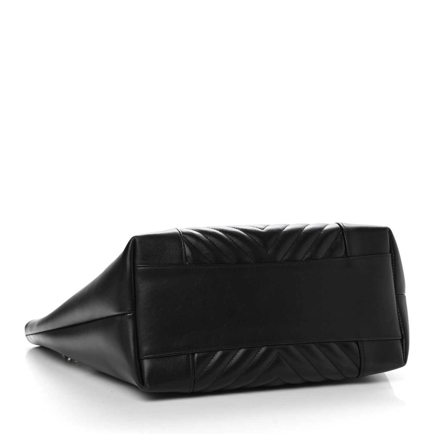 Calfskin Quilted Large Daily Shopping Bag Black