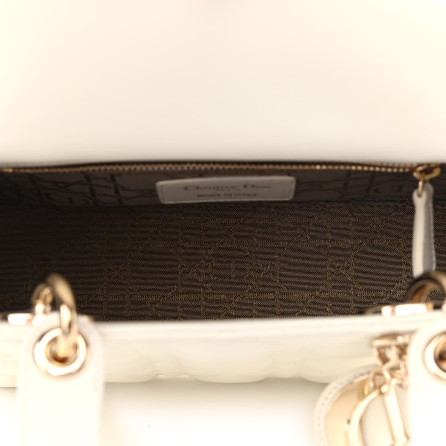Christian Dior Lambskin Cannage Small My ABCDior Lady Dior White 8 of 11
