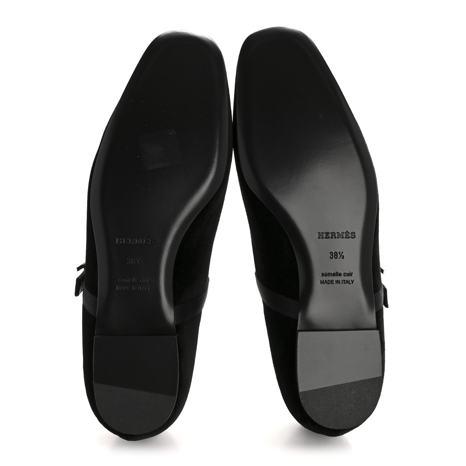 Hermes Velvet Jane Ballet Flats 38.5 Black 6 of 9