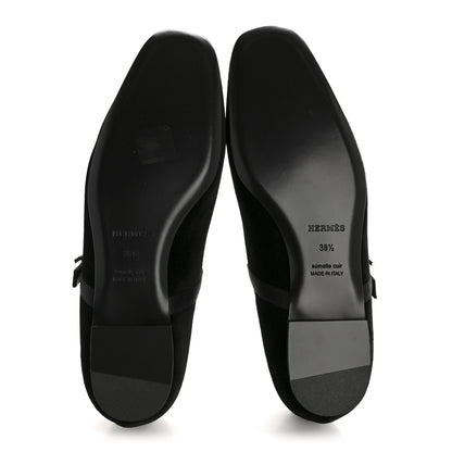 Hermes Velvet Jane Ballet Flats 38.5 Black 6 of 9