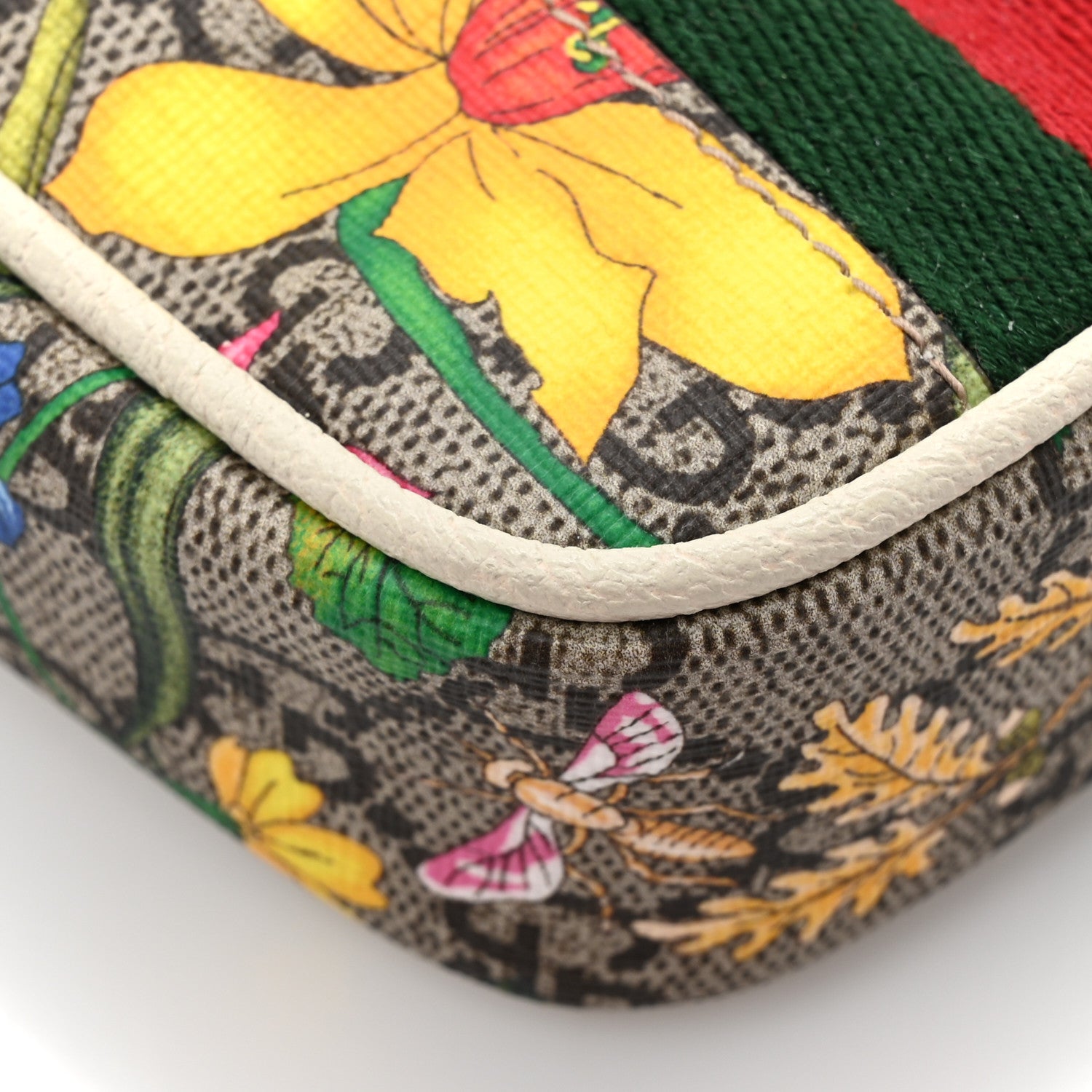 Gucci GG Supreme Monogram Flora Web Ophidia Phone Crossbody Bag White 13 of 16