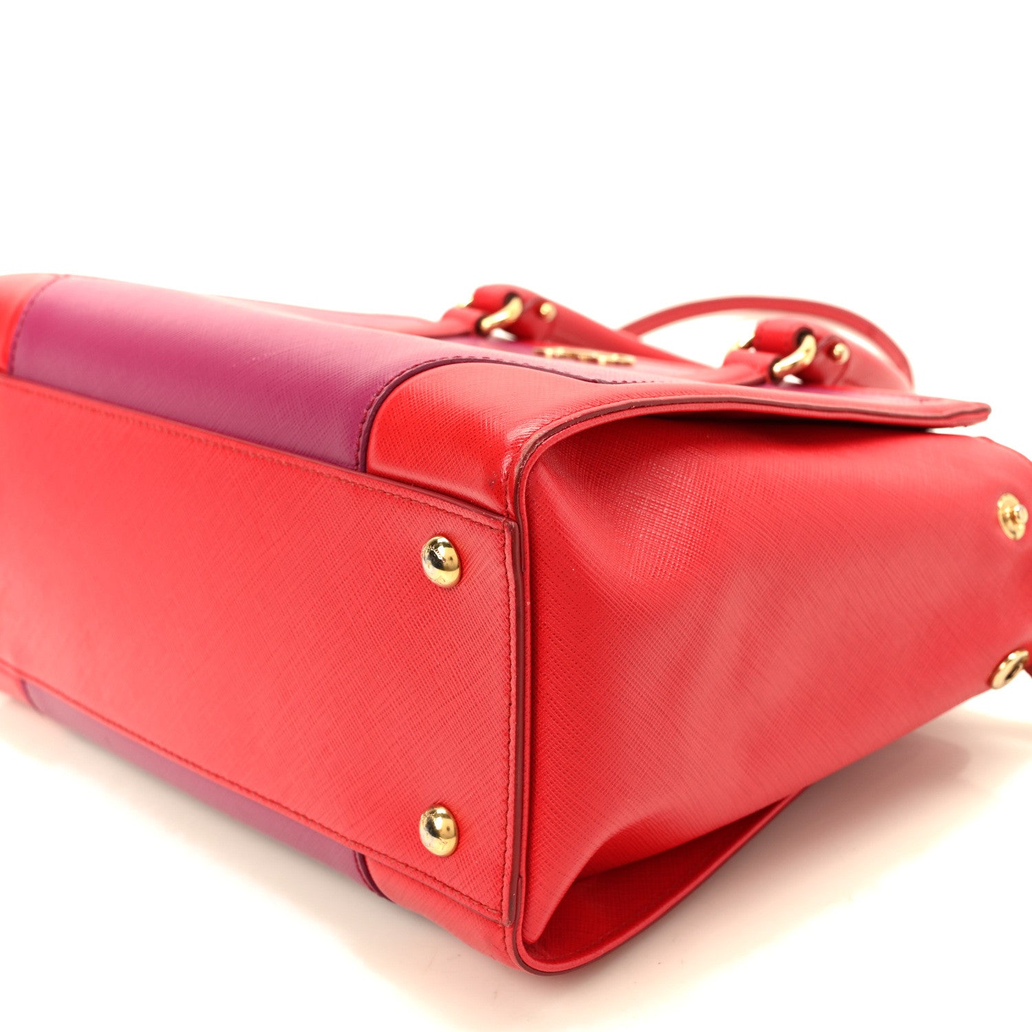 Salvatore Ferragamo Printed Calfskin Gancini Tote Red Purple 10 of 10