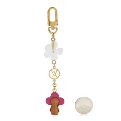 Louis Vuitton Resin Wood Vivienne Bag Charm Key Holder Pink 2 of 5