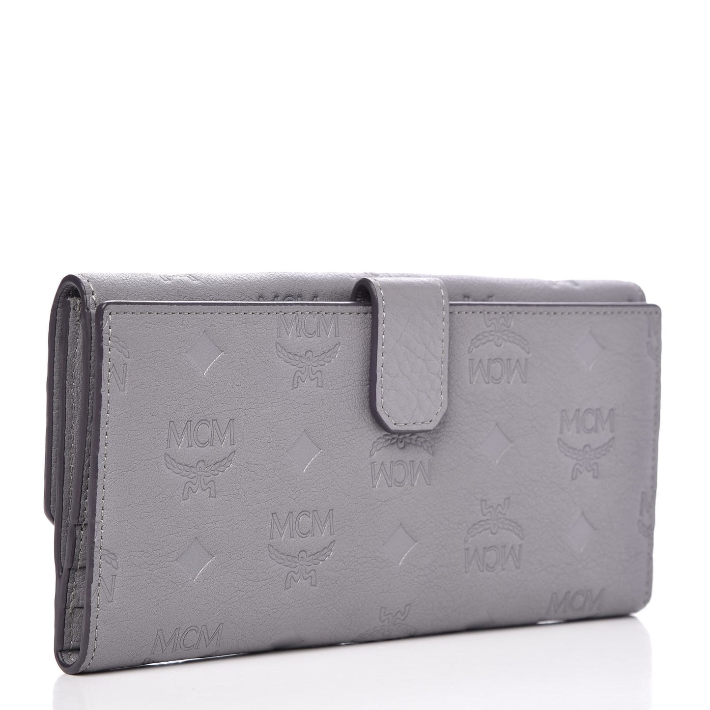 Calfskin Signature Monogram Klara Flap Wallet Grey